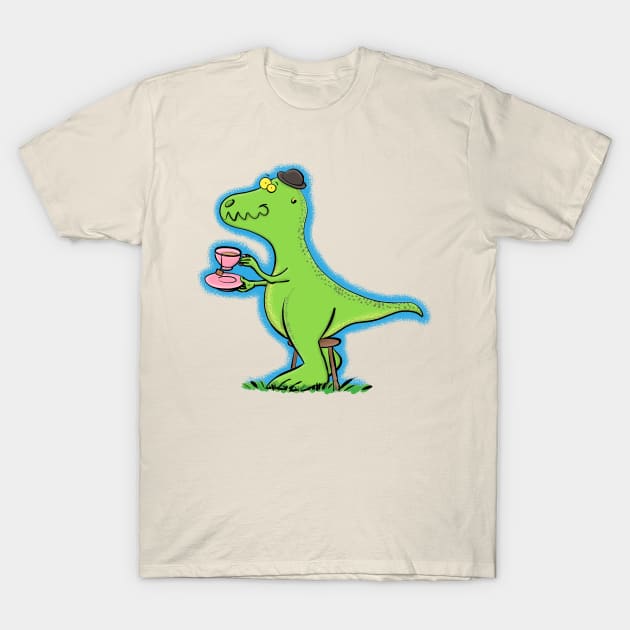 T Rex funny cartoon dinosaur T-Shirt by FrogFactory